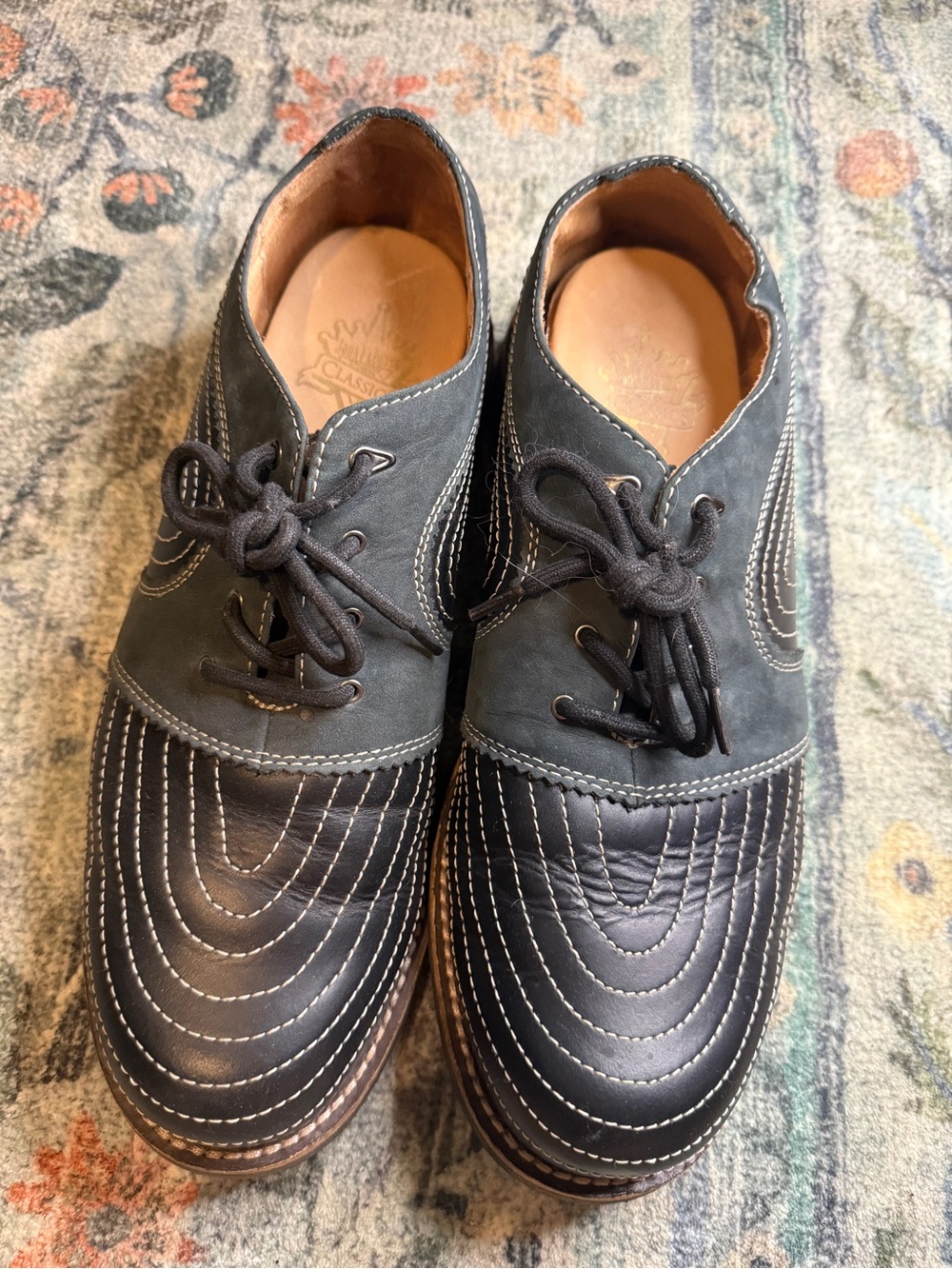 John Fluevog Vintage Radio Derby Men's Black Lace-Up Dress Shoes - size 12